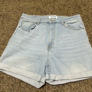 Wax Jean Collection High Rise Light Wash Denim Shorts